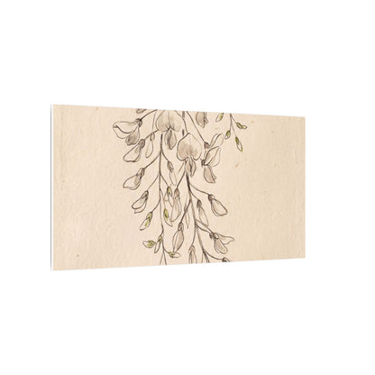 Japandi Wisteria in Golden Hour | Minimal Line Canvas Art
