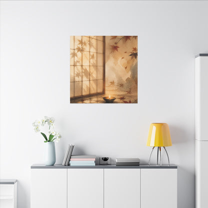 Candlelight Shoji Screen Canvas Art - Japandi Ma