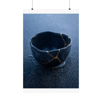 Ceramic Bowl Gold Repair Wall Art Print | Artful Kintsugi Art