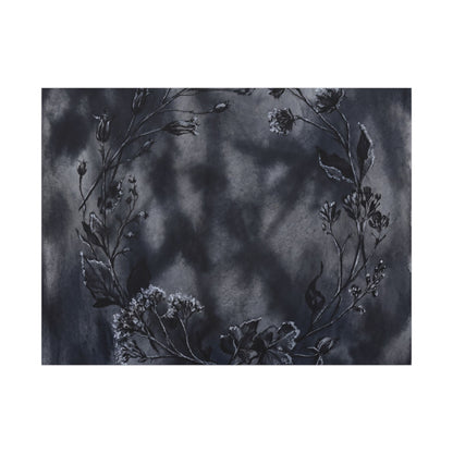 Dried Flowers Canvas Art | Winter Dark Japandi Shadow Zen Art