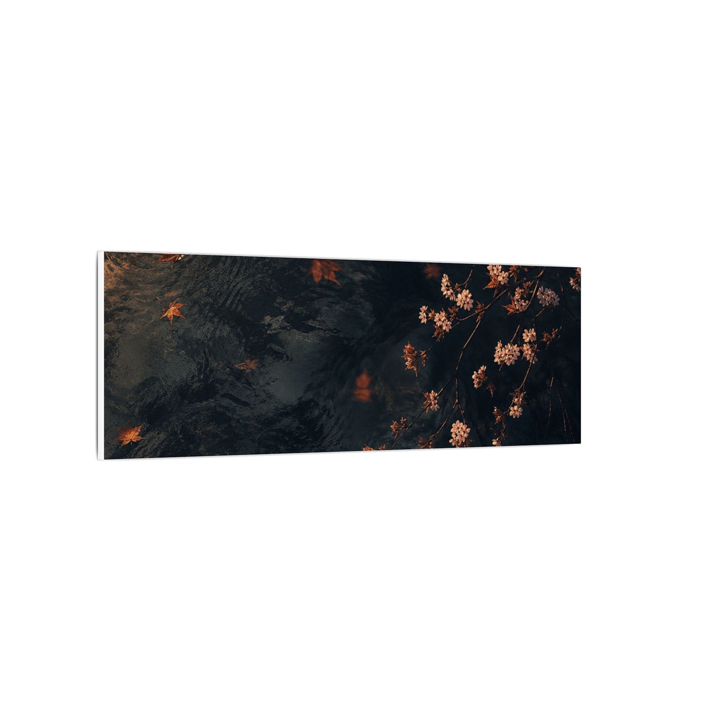 Golden Hour Cherry Blossom Canvas Art - Dark Japandi Kanso