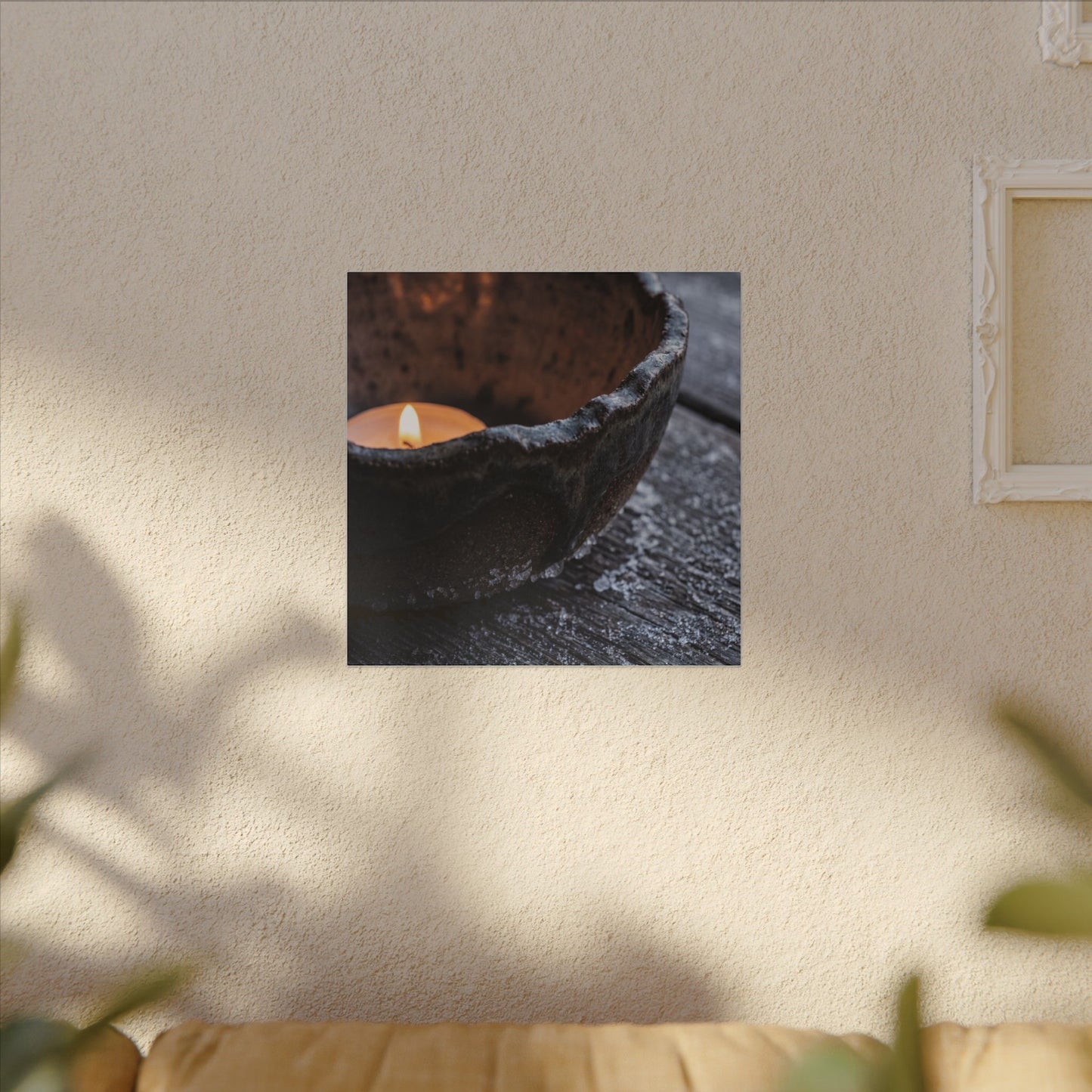 Atmospheric Ceramic Bowl Canvas Art - Moody Minimal Dark Japandi