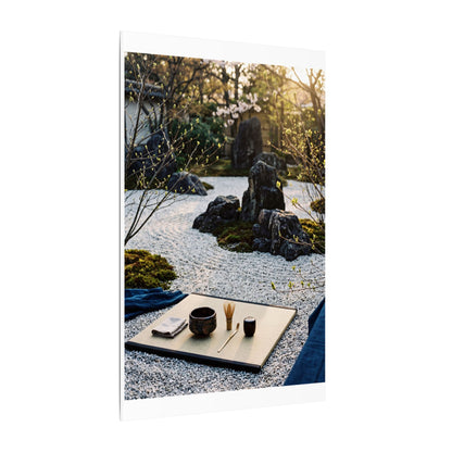 Zen Tea Ceremony in Golden Hour | Karesansui Canvas Art