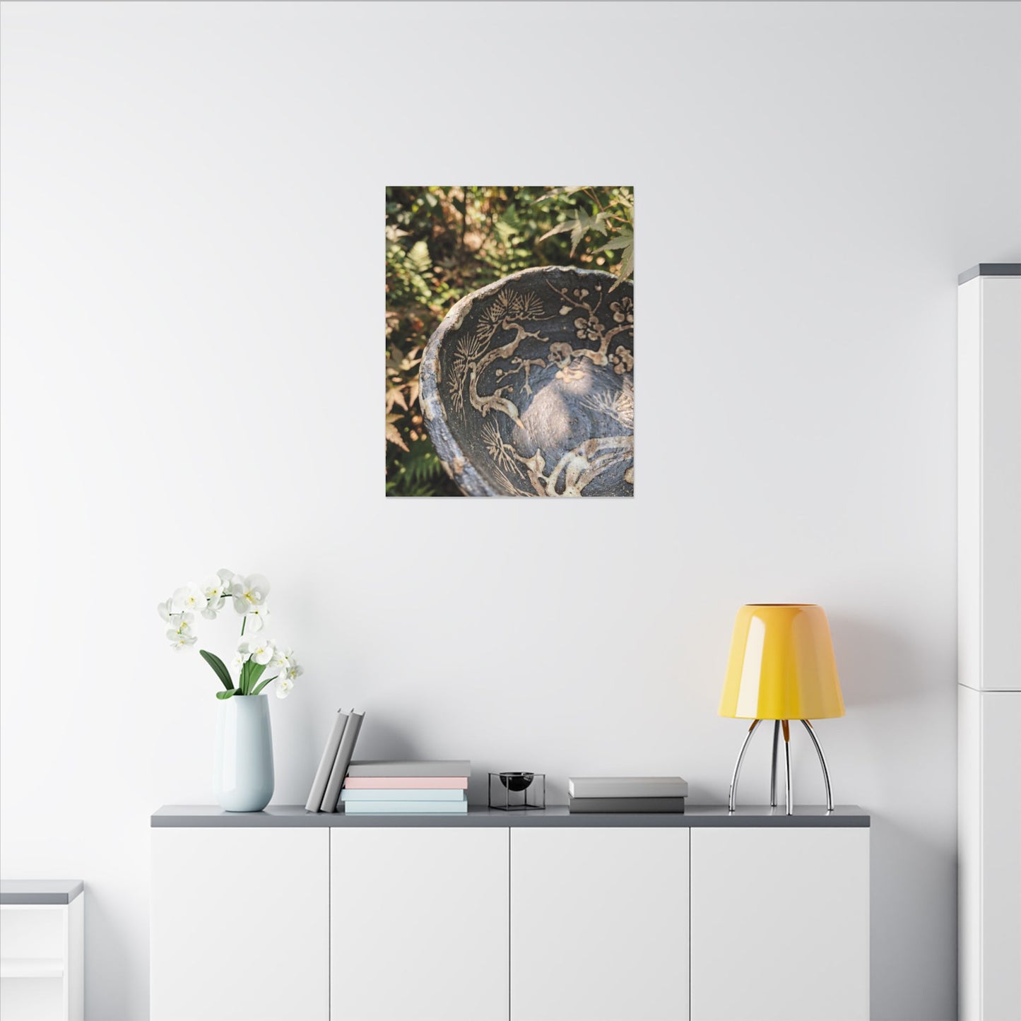 Ceramic Bowl Canvas Art | Summer Japandi Japanese Pattern Art