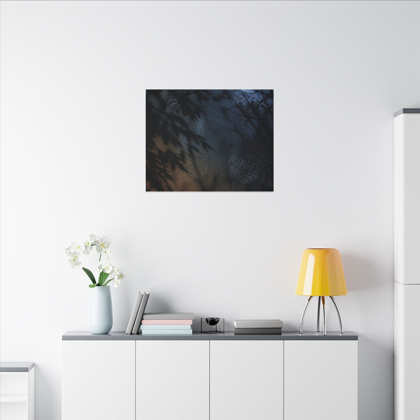 Kanso Shadow Play Canvas Art - Dark Japandi Shadow Zen