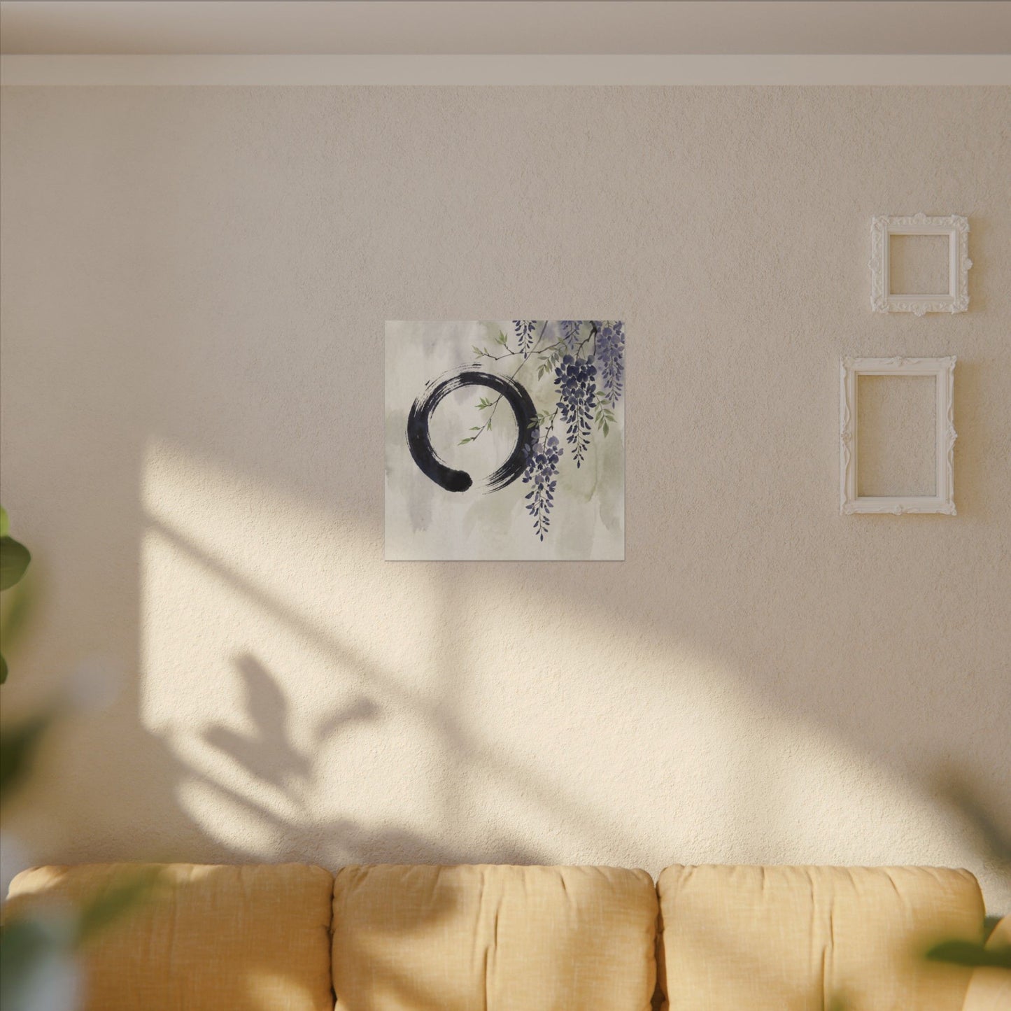 Wisteria Enso Canvas Art | Serene Zen Art