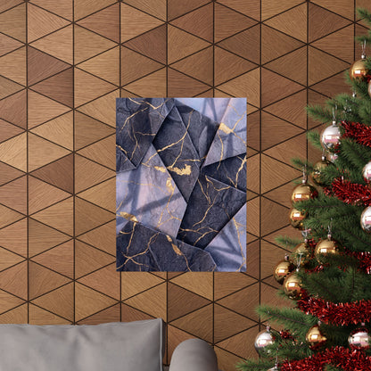 Artful Paper Fold Wall Art Print - Gold Vein Kintsugi