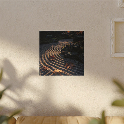 Rock Garden Moody Minimal Canvas Art | Bold Dark Japandi Art