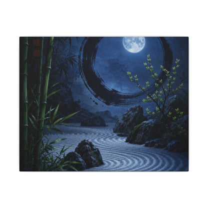 Serene Rock Garden Canvas Art - Enso Zen