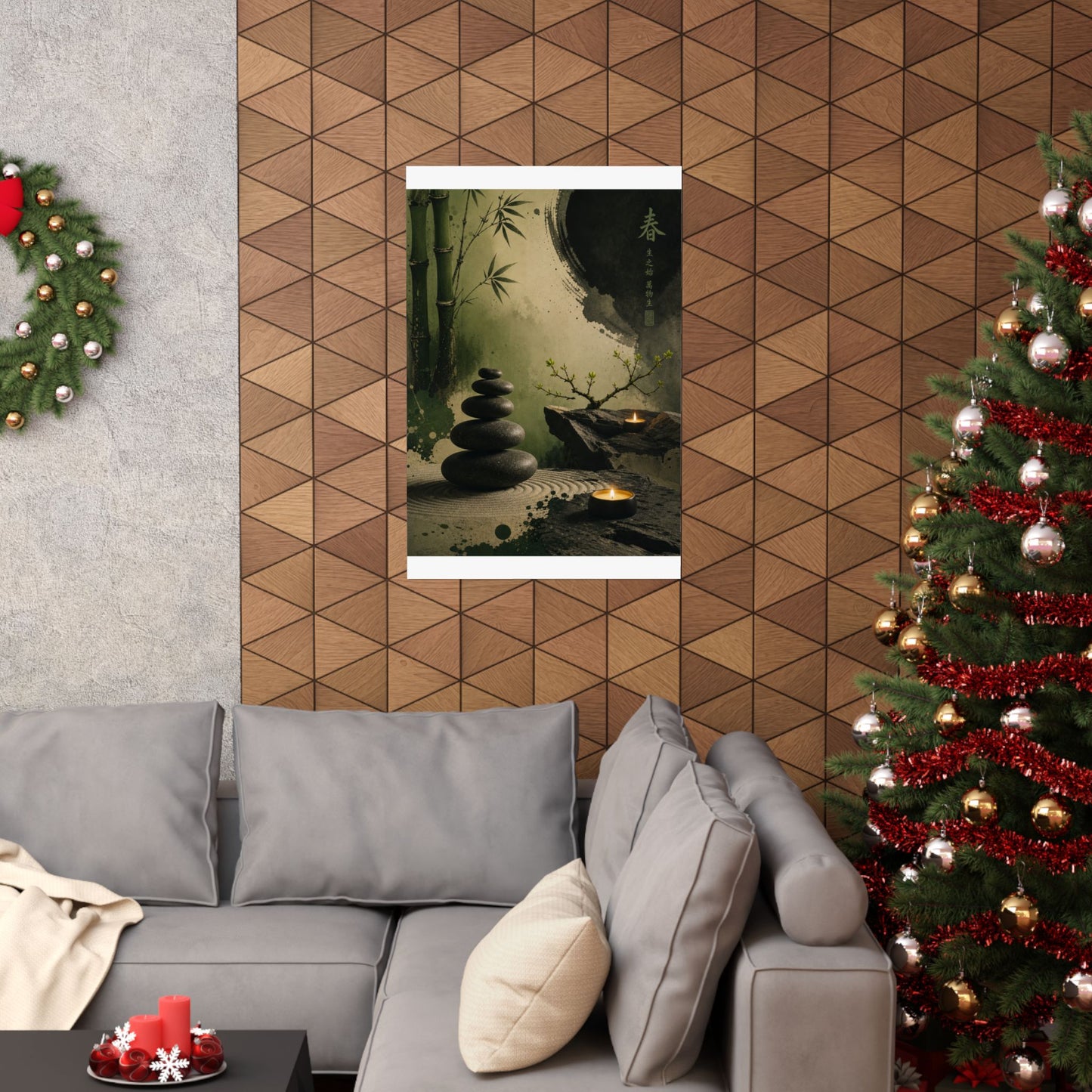 River Stones Spring Wall Art Print | Zen Calm Design