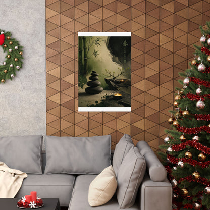 River Stones Spring Wall Art Print | Zen Calm Design