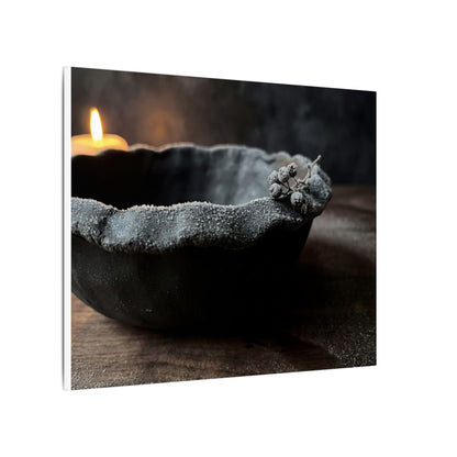 Ceramic Bowl Canvas Art | Winter Dark Japandi Shadow Zen Art