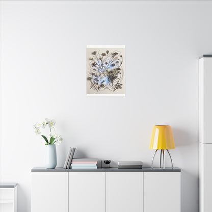 Dried Flowers Minimal Line Canvas Art | Elegant Japandi Art