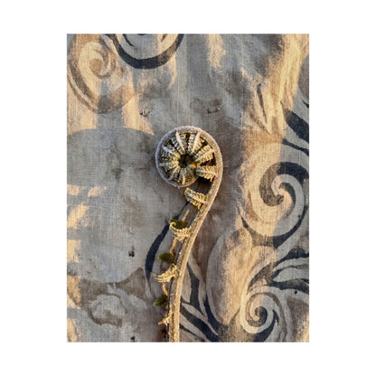 Fern Unfurling Winter Wall Art Print | Japandi Warm Design