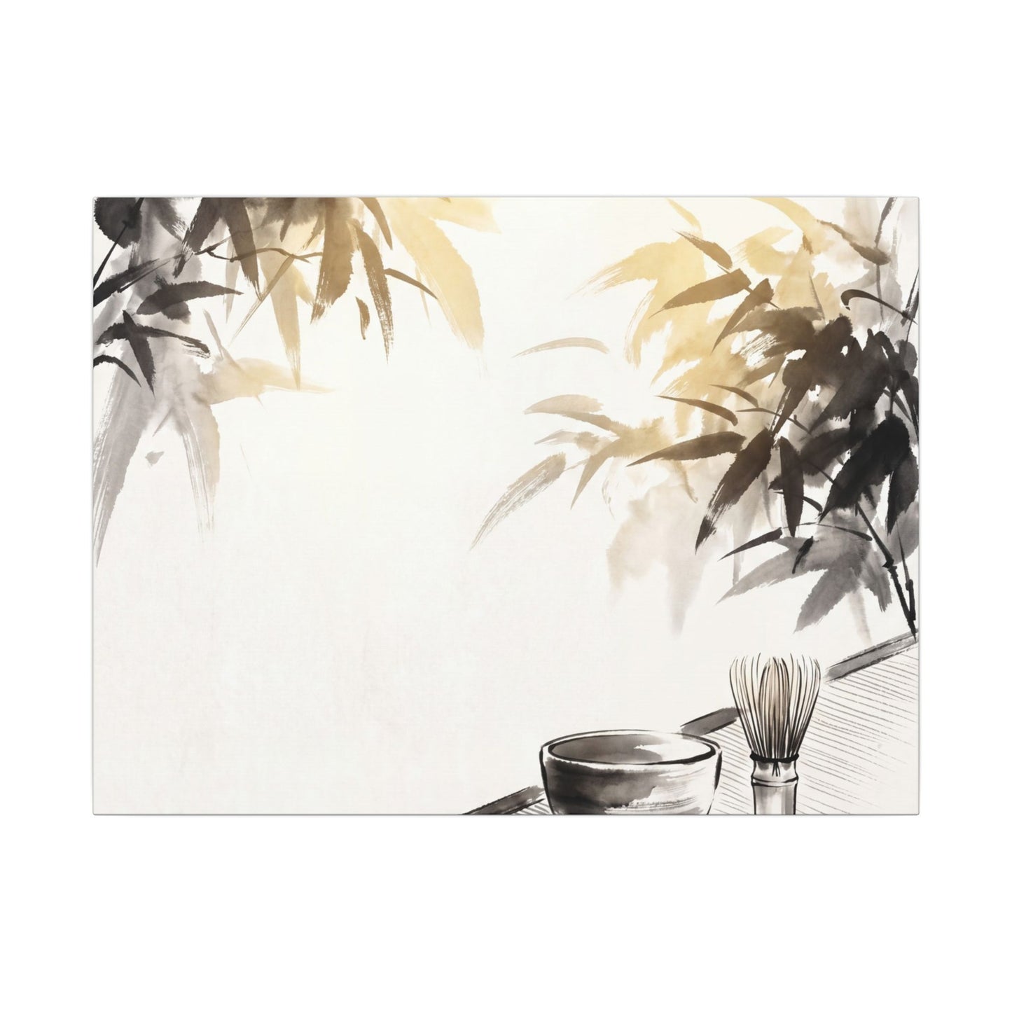 Tea Ceremony Sumi E Canvas Art | Serene Zen Art