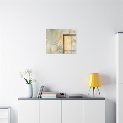 Ma Shoji Screen Canvas Art - Japandi Watercolor