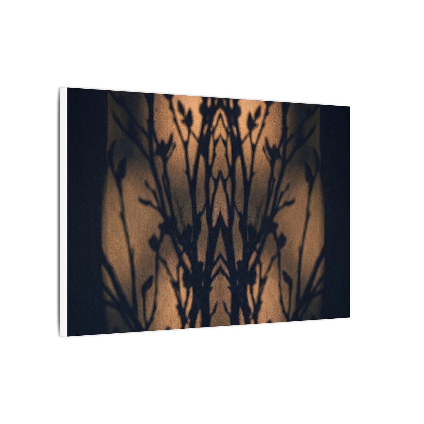 Dark Japandi Shadow Play in Golden Hour | Shadow Zen Canvas Art