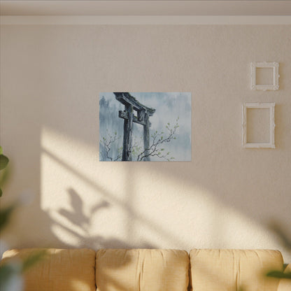 Torii Gate Canvas Art | Spring Zen Sumi E Art