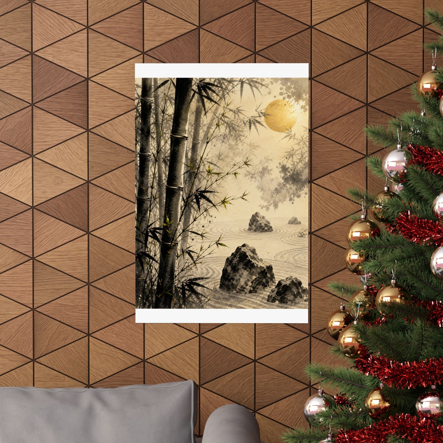 Contemplative Bamboo Grove Wall Art Print - Karesansui Zen