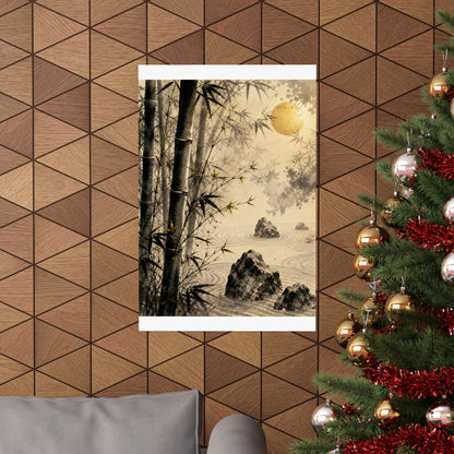 Contemplative Bamboo Grove Wall Art Print - Karesansui Zen