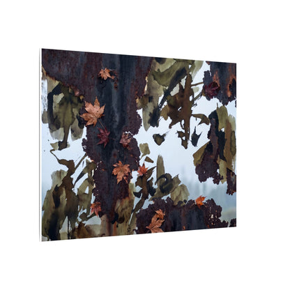 Rust Patina Charcoal Ink Canvas Art | Sophisticated Dark Japandi Art