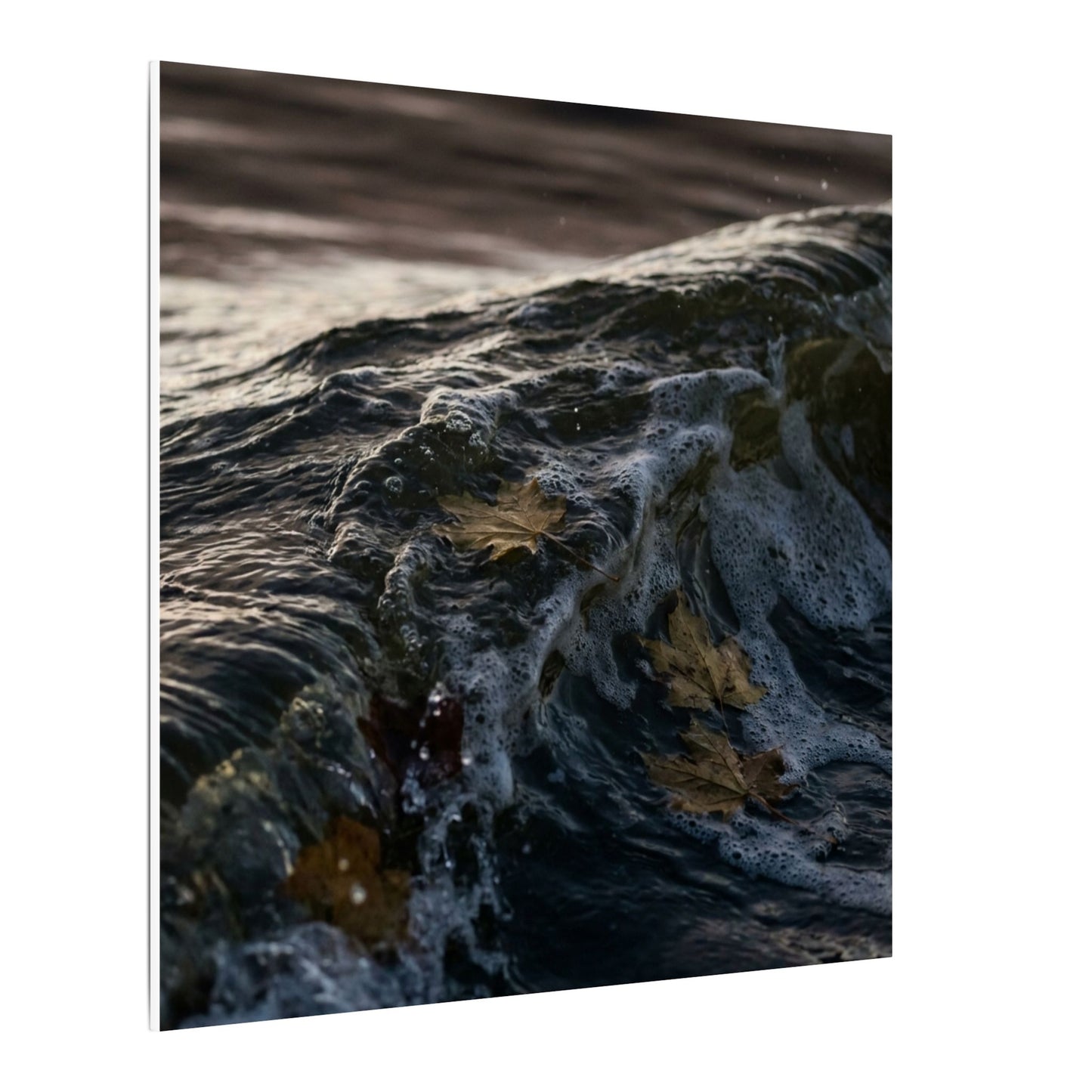 Dark Japandi Ocean Wave in Dawn | Moody Minimal Canvas Art