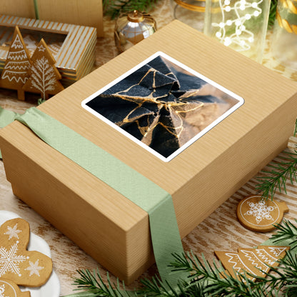 Paper Fold Sticker | Winter Kintsugi Gold Repair Art Art Print