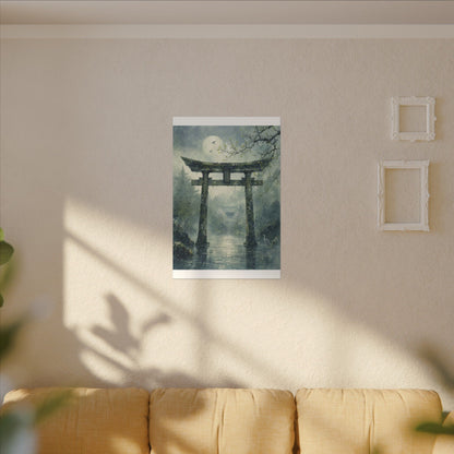 Earthy Torii Gate Canvas Art - Watercolor Japandi