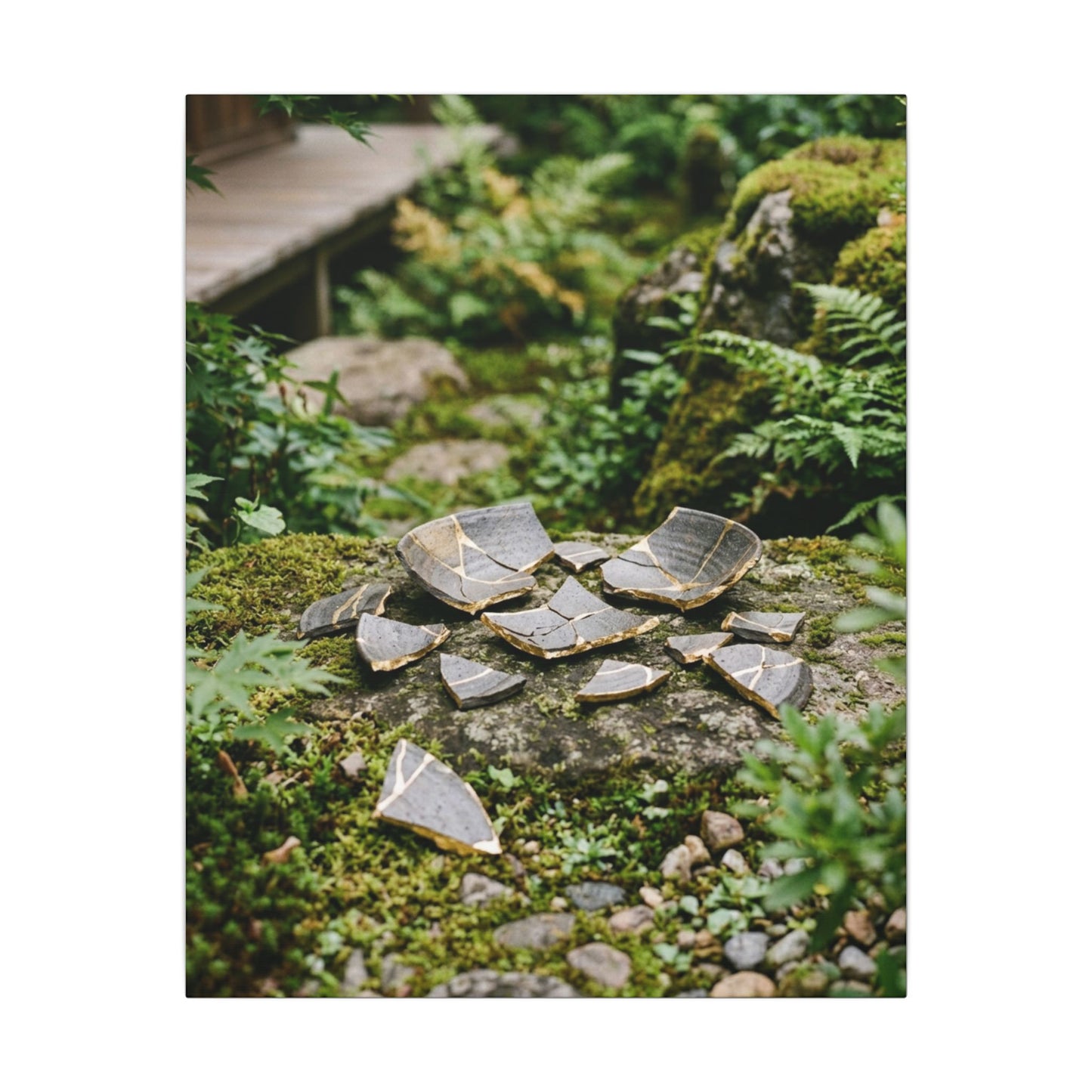 Summer Broken Pottery Gold Repair Canvas Art | Resilient Decor