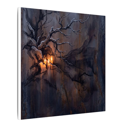Winter Rust Patina Charcoal Ink Canvas Art | Atmospheric Decor