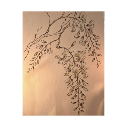 Neutral Wisteria Wall Art Print - Minimal Line Japandi
