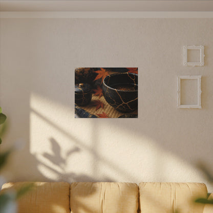 Seijaku Tea Ceremony Canvas Art - Kintsugi Gold Repair