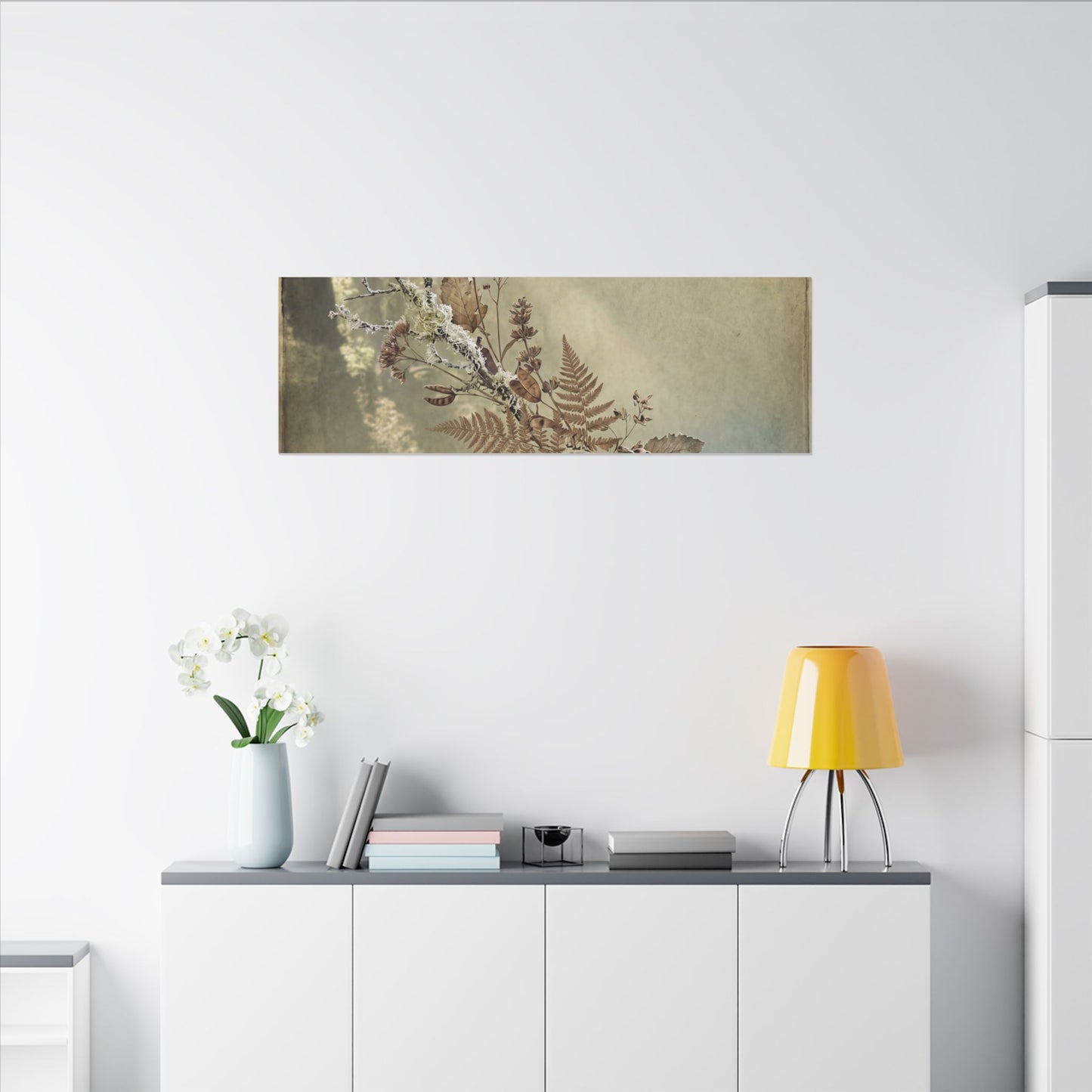 Winter Dried Flowers Forest Whimsy Canvas Art | Earthy Decor