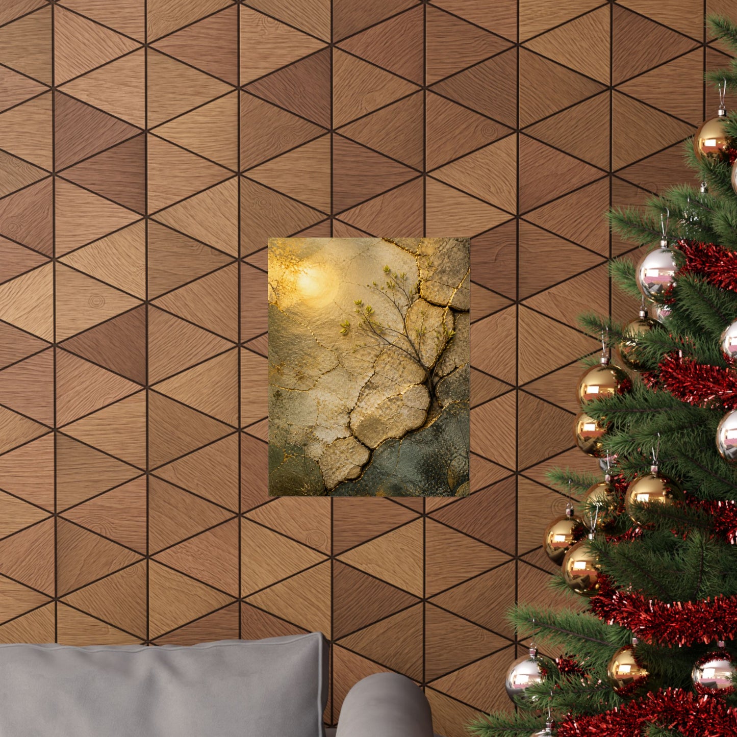 Cracked Earth Texture Wall Art Print | Earthy Japandi Art