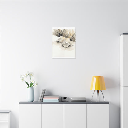 Paper Fold Watercolor Canvas Art | Warm Japandi Art