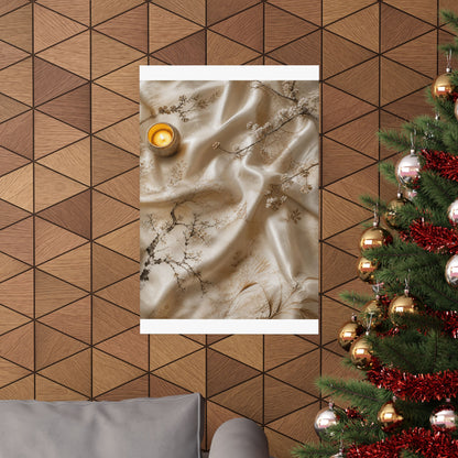 Warm Silk Drape Wall Art Print - Japanese Pattern Japandi
