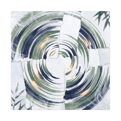 Winter Water Ripple Sumi E Canvas Art | Peaceful Decor