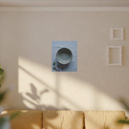 Spring Ceramic Bowl Minimal Line Canvas Art | Warm Decor