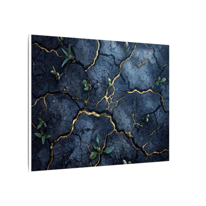 Cracked Earth Spring Canvas Art | Kintsugi Healing Design
