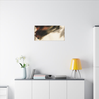 Ink Brushstroke Canvas Art | Summer Dark Japandi Moody Minimal Art