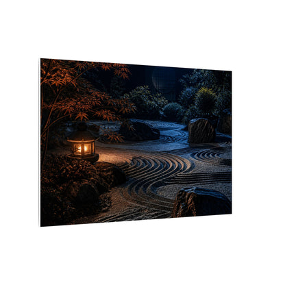Summer Rock Garden Shadow Zen Canvas Art | Moody Decor