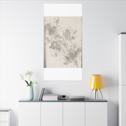 Shadow Play Spring Canvas Art | Dark Japandi Sophisticated Design