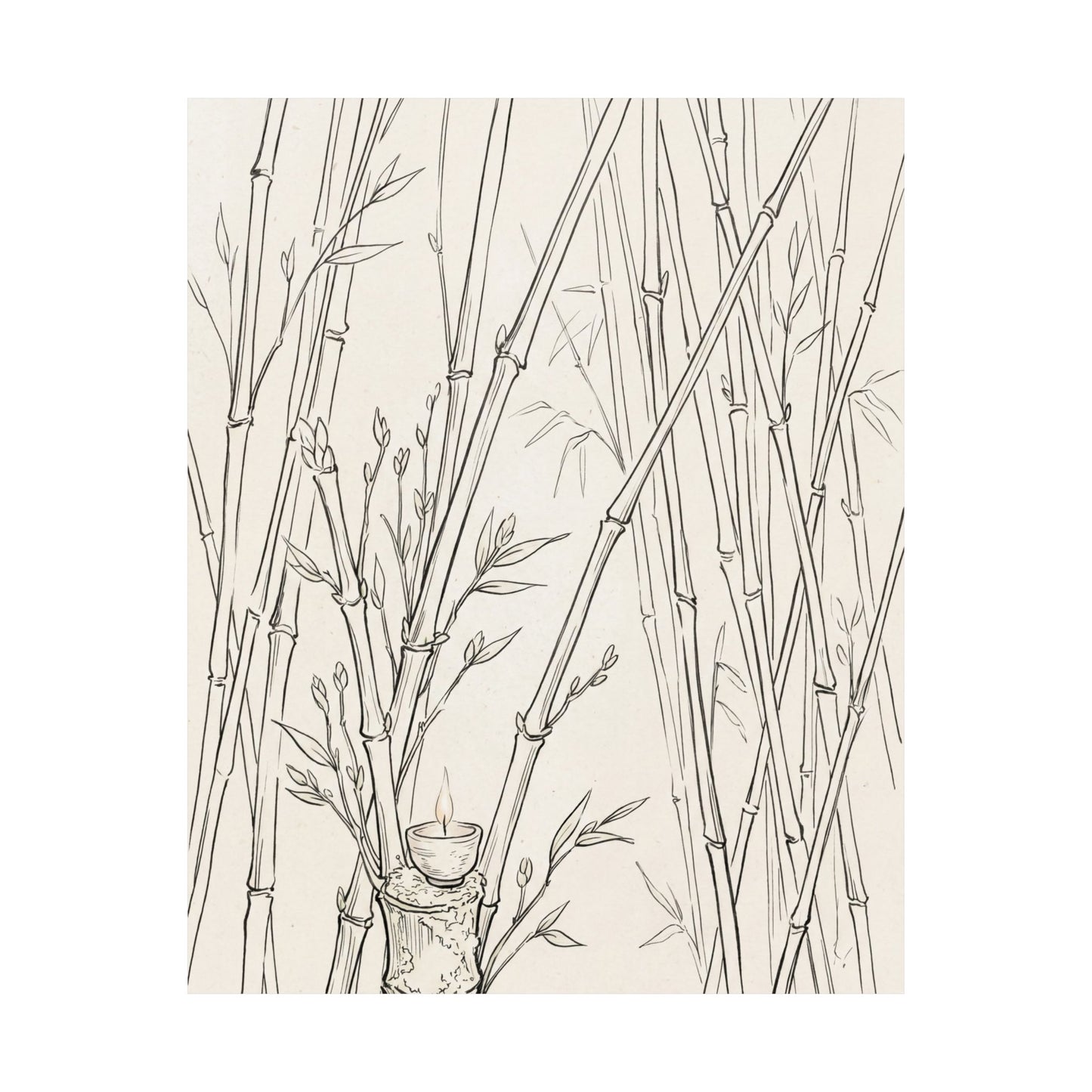 Bamboo Grove Wall Art Print | Spring Japandi Minimal Line Art