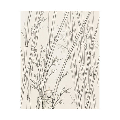 Bamboo Grove Wall Art Print | Spring Japandi Minimal Line Art