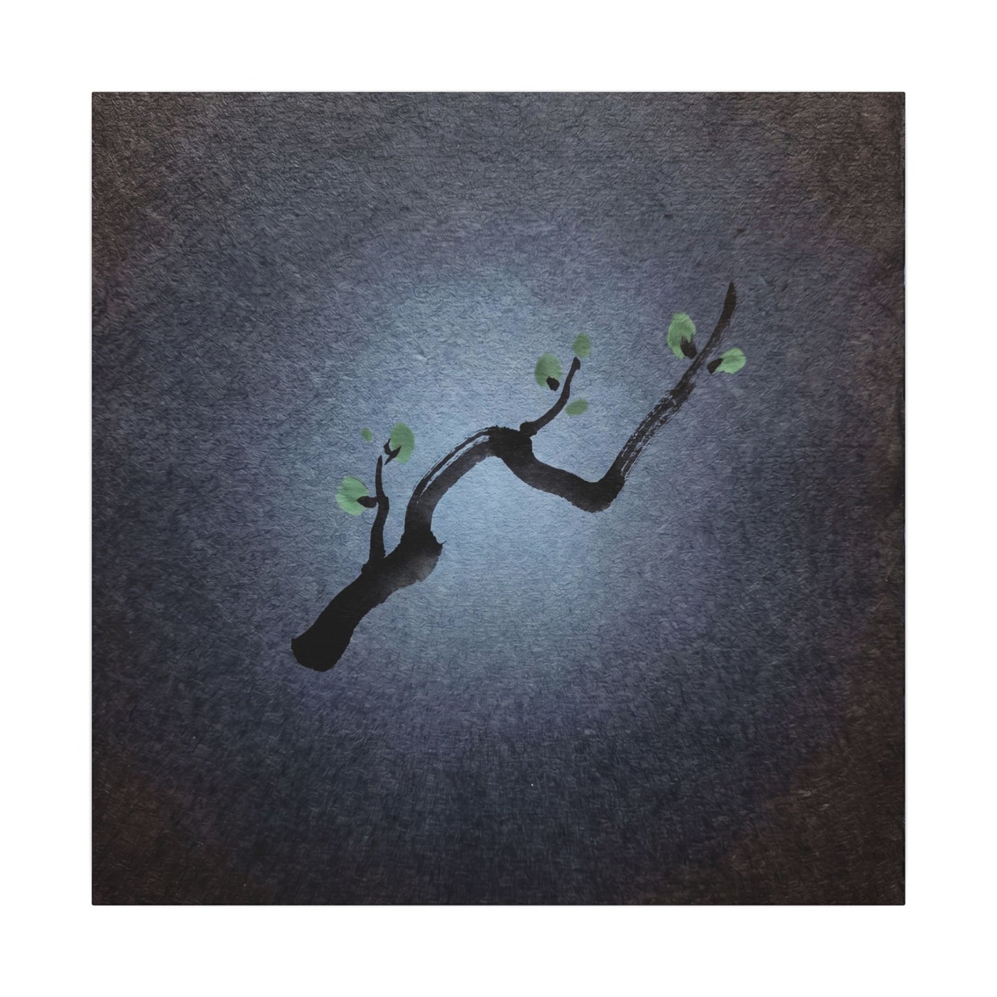 Ink Brushstroke Canvas Art | Spring Dark Japandi Moody Minimal Art