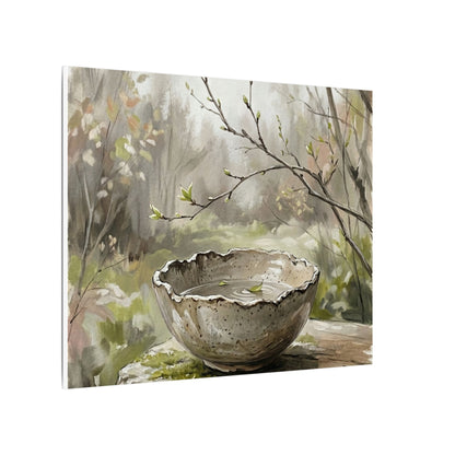 Japandi Ceramic Bowl in Overcast | Minimal Line Canvas Art
