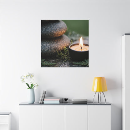 Warm River Stones Canvas Art - Japanese Pattern Japandi