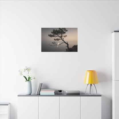 Dawn Pine Tree Canvas Art - Dark Japandi Datsuzoku