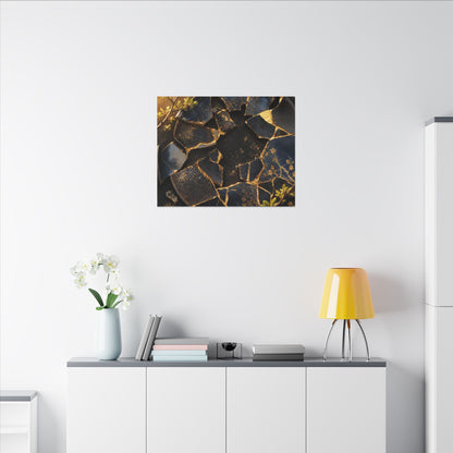 Golden Hour Broken Pottery Canvas Art - Kintsugi Ma