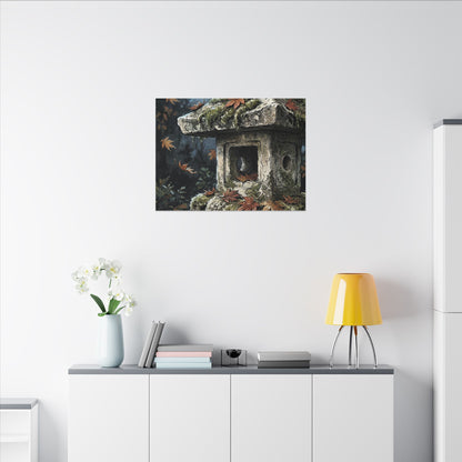Shibui Stone Lantern Canvas Art - Japandi Minimal Line